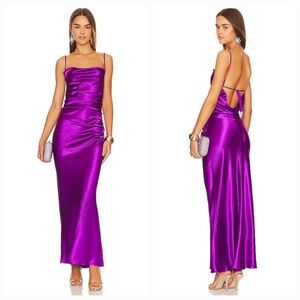 superdown Purple Satin Maxi Dress